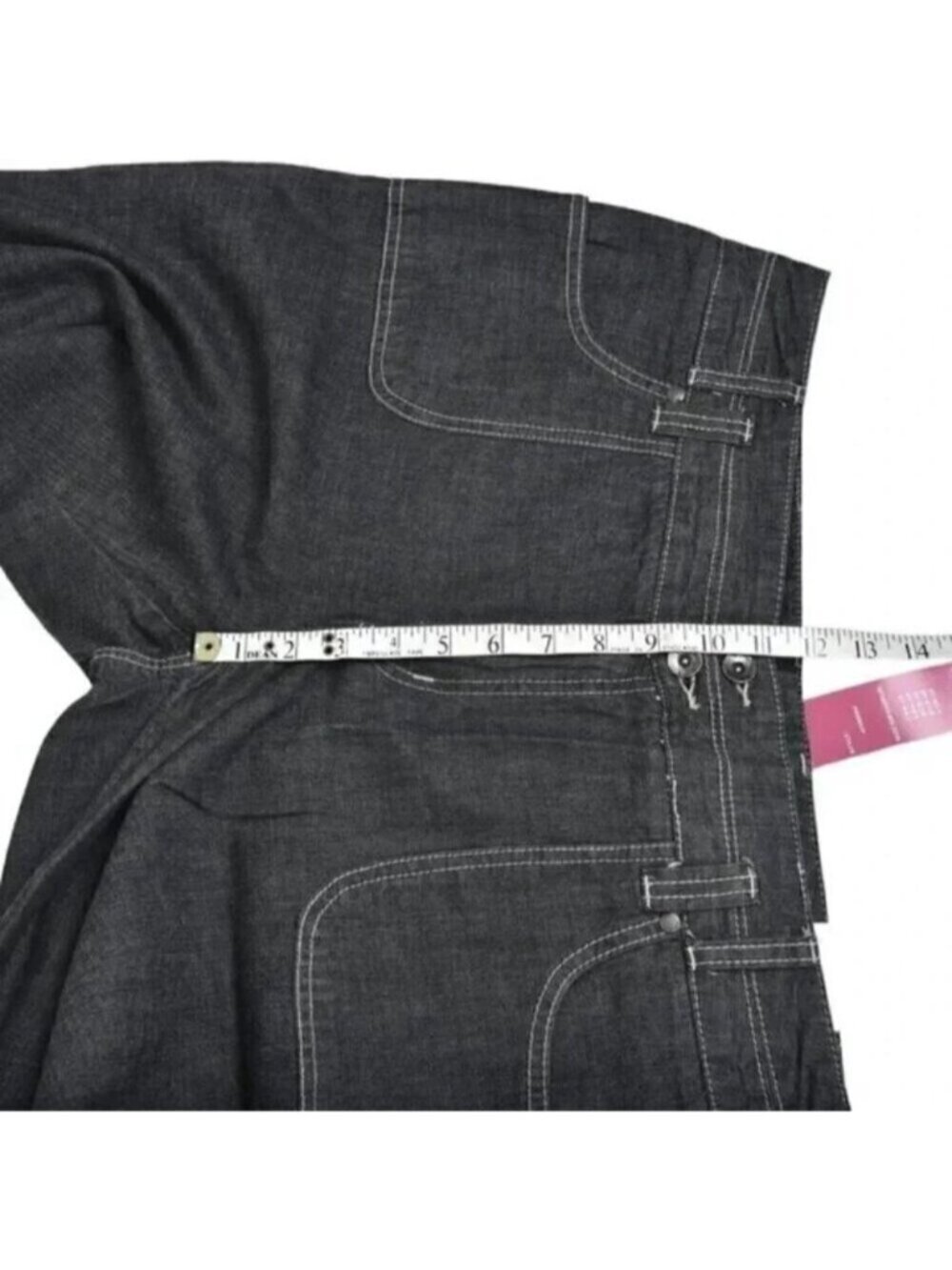Vintage 90's Point Zero Nicole Benisti Wide Leg Jeans Gray NWT Size  15/16 - Picture 12 of 13